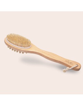 Double Natural handle bath brush & massage/peeling brush