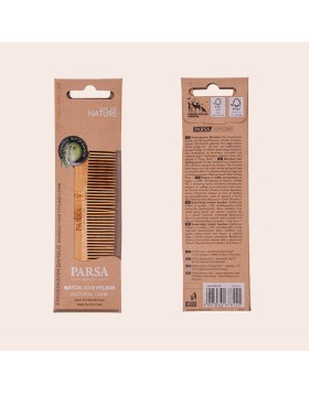 Bamboo hair comb with sparse elongated teeth